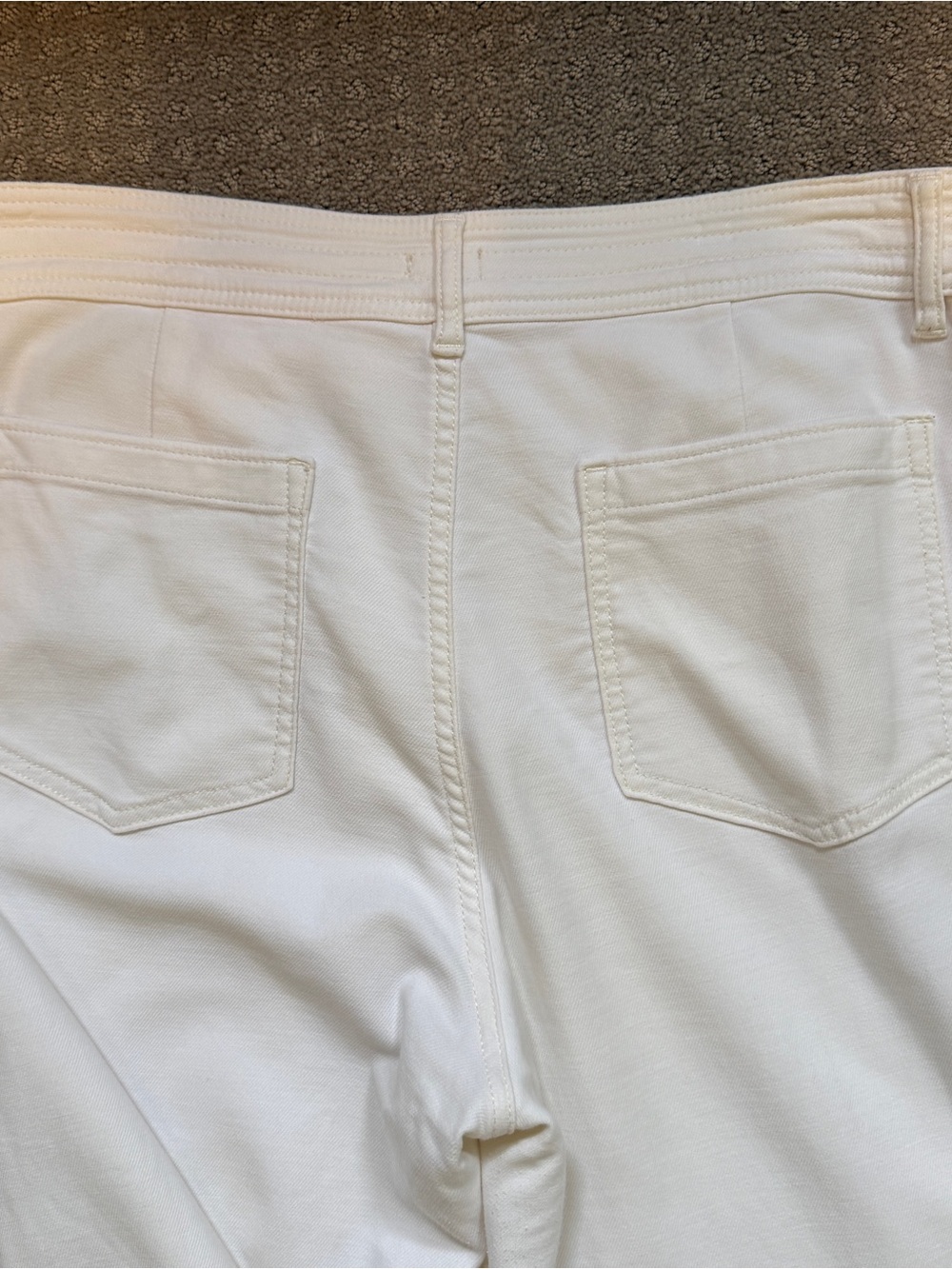 Faherty Women's Stretch Terry Harbor, Full Length Pant - Egret (ivory) Size 32 - Picture 8 of 8